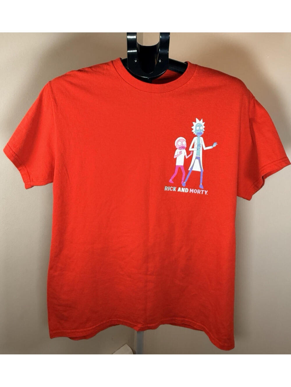 Rick and Morty Red Graphic T Shirt Men's Adult Swim Short Sleeve  Size Medium